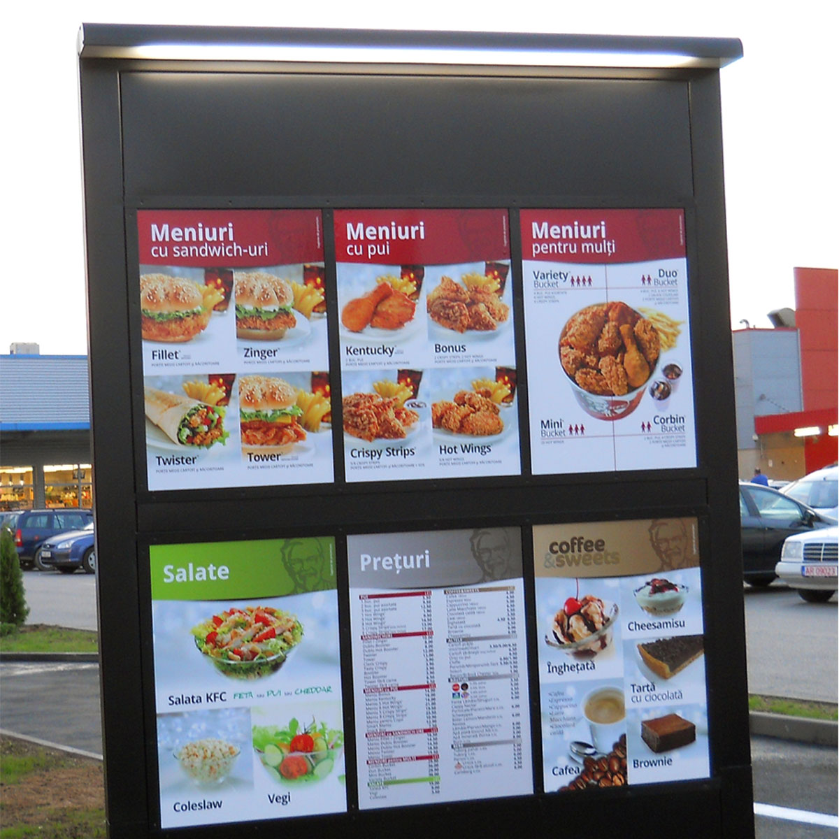 Meniuri KFC: Casete Luminoase și Panouri-gallery